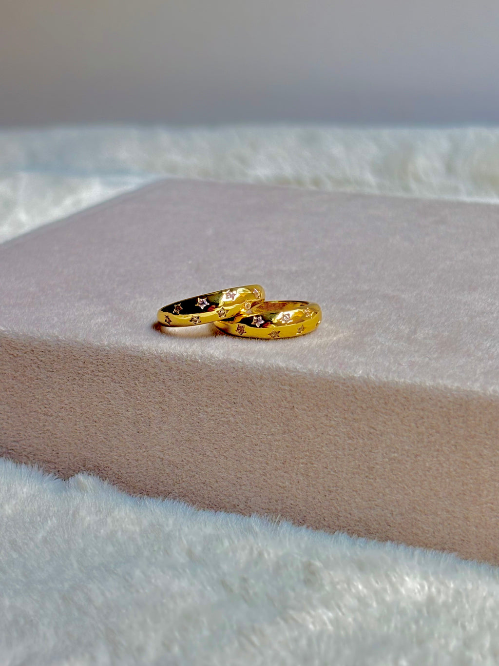 Gold-Plated Strass Star Pinky Ring
