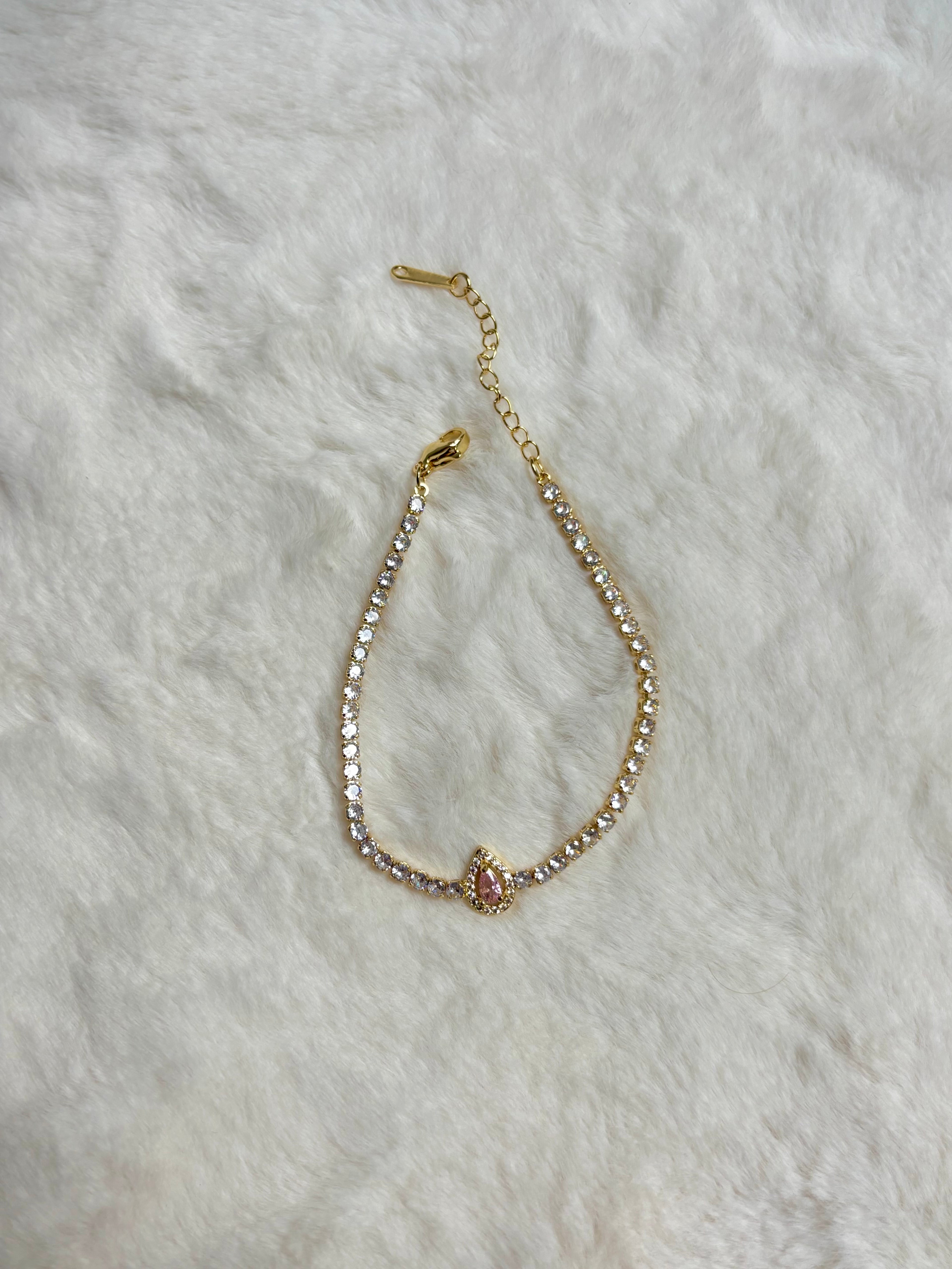 Pink Stone Tennis Bracelet