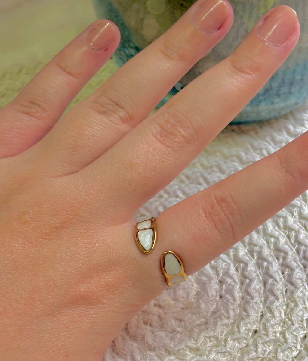 White Snake Ring