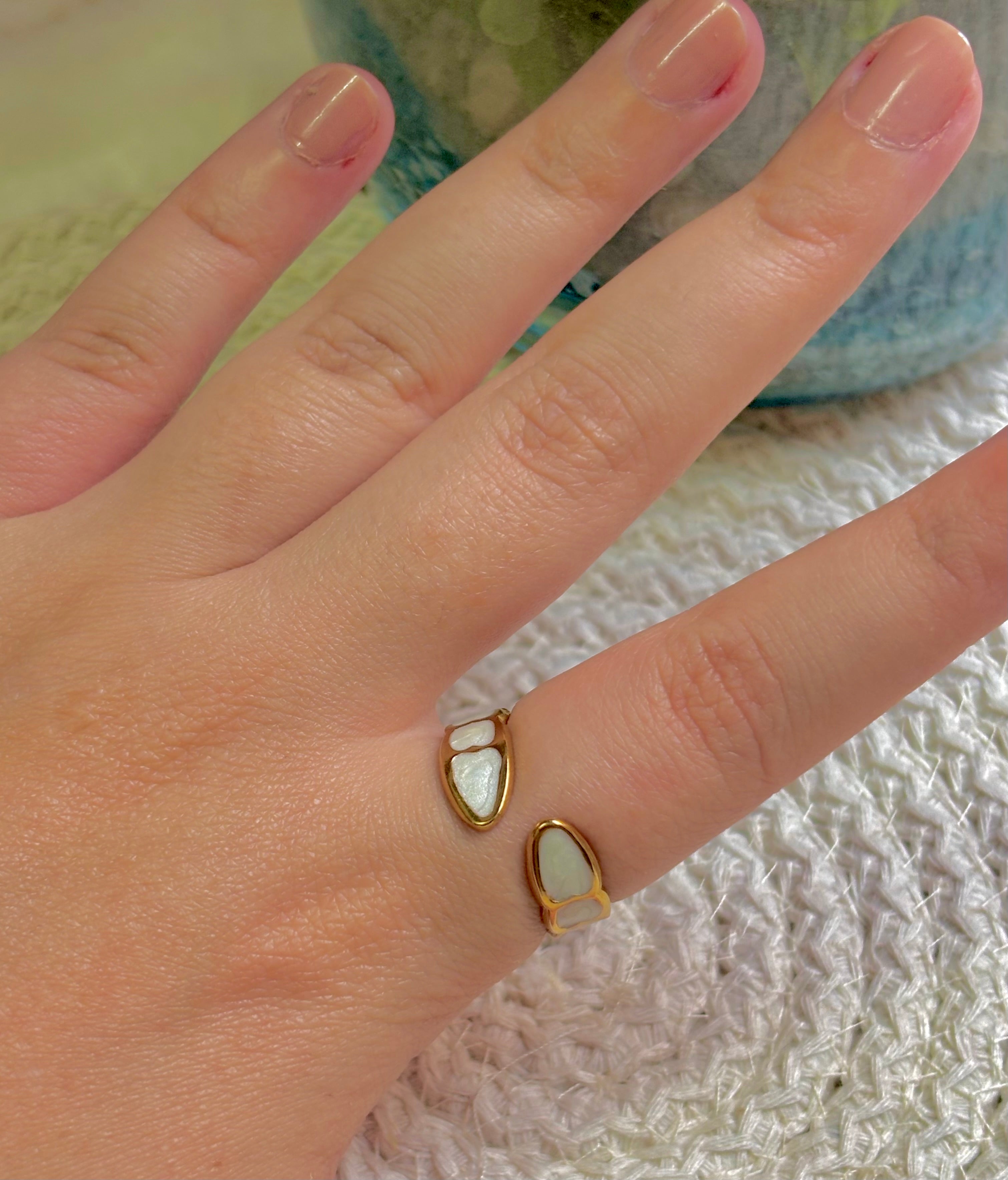 White Snake Ring