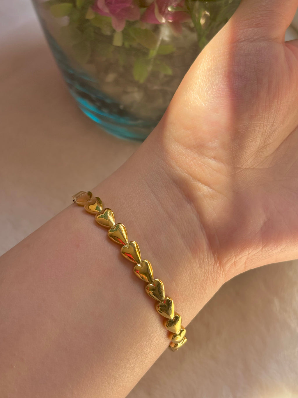 Golden Heart Cuff Bracelet