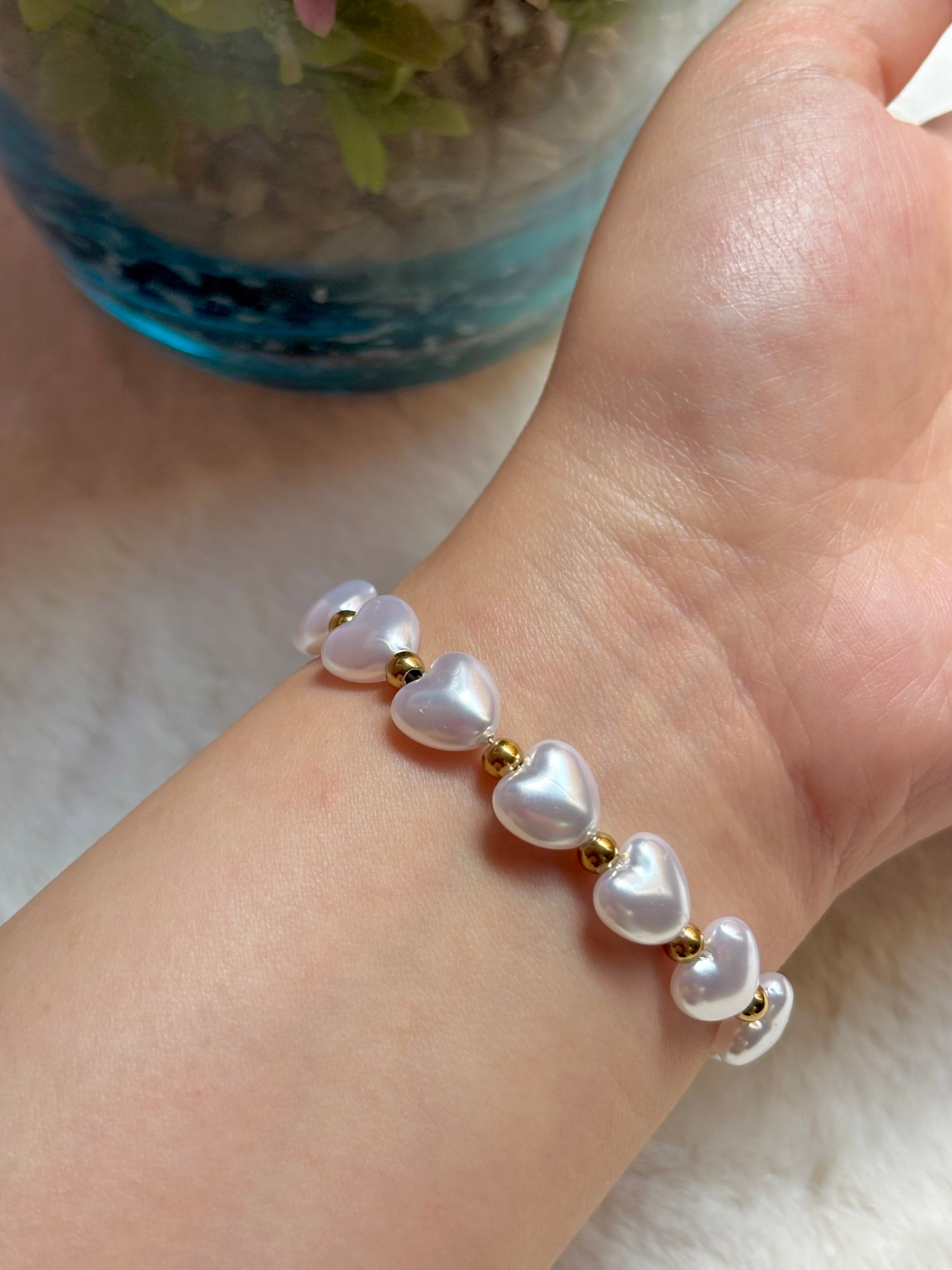 White Hearts Bracelet