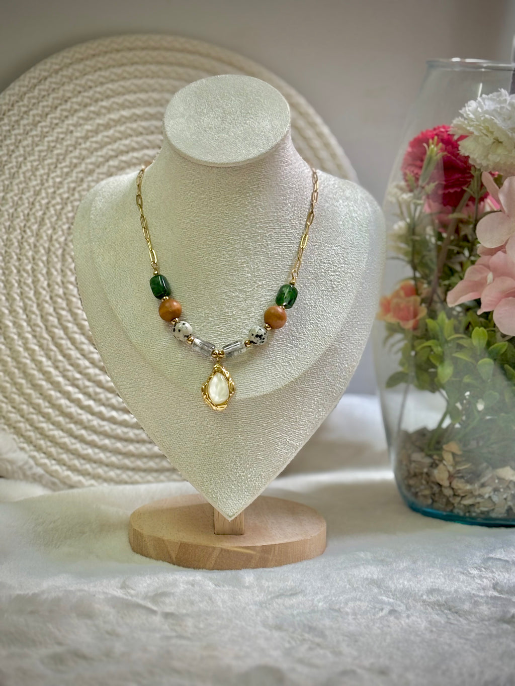 Green Elegance Gemstone Pendant Necklace