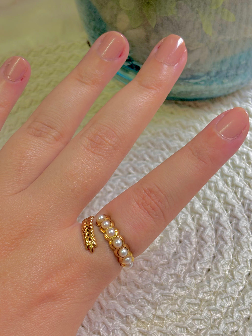 Pearl Leaf Ring