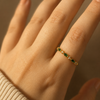 Green Stone Stack Ring