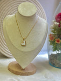 Wide White Heart Necklace