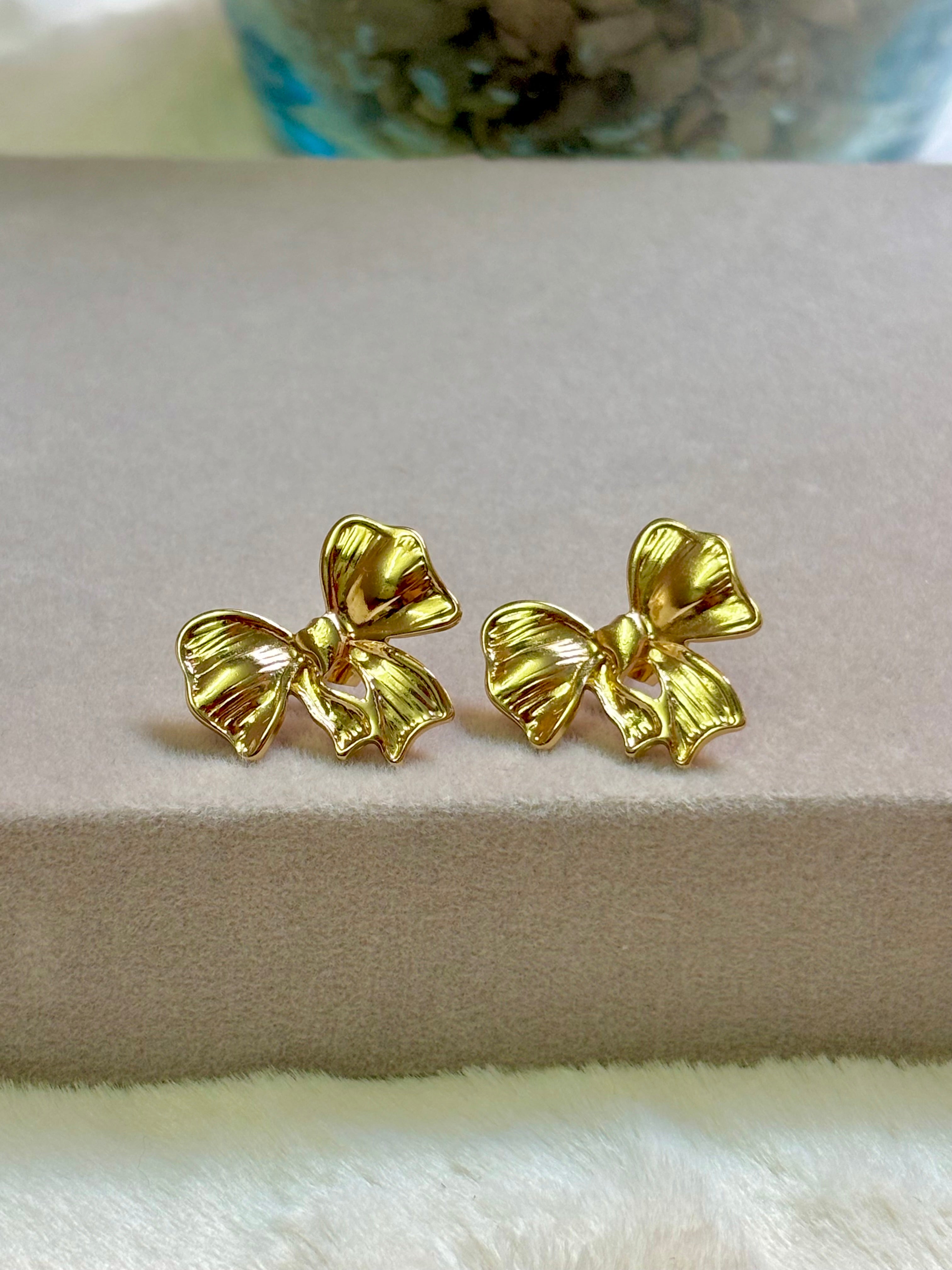 Golden Bow Earrings