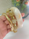 Three Cream & Gold Bangles Set