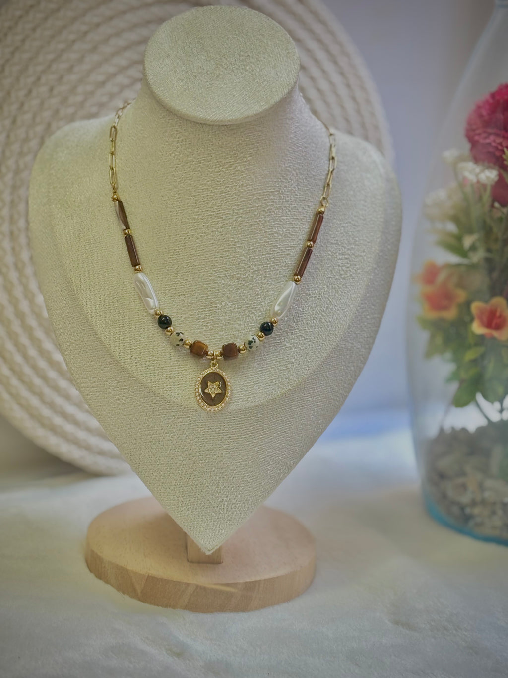 Mocha Moon Gemstone Necklace