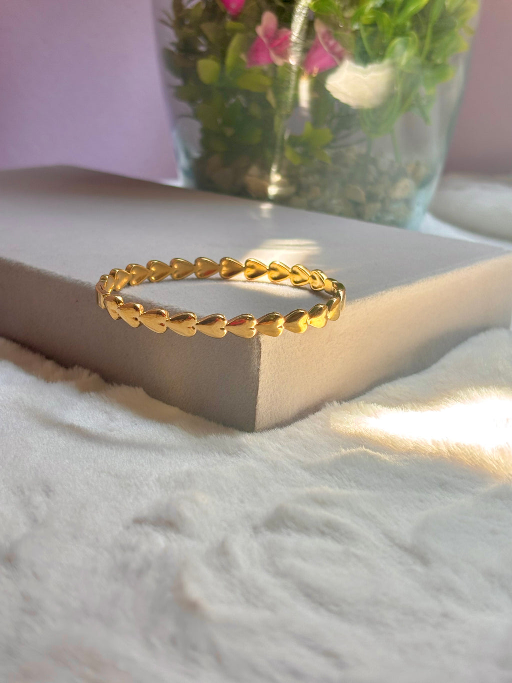 Golden Heart Cuff Bracelet