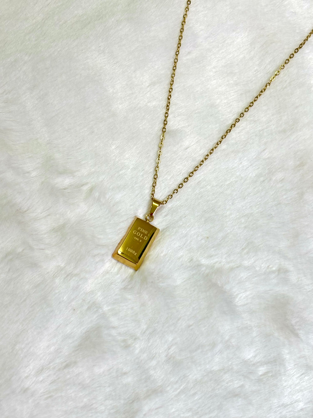 Gold Bar Pendant Necklace