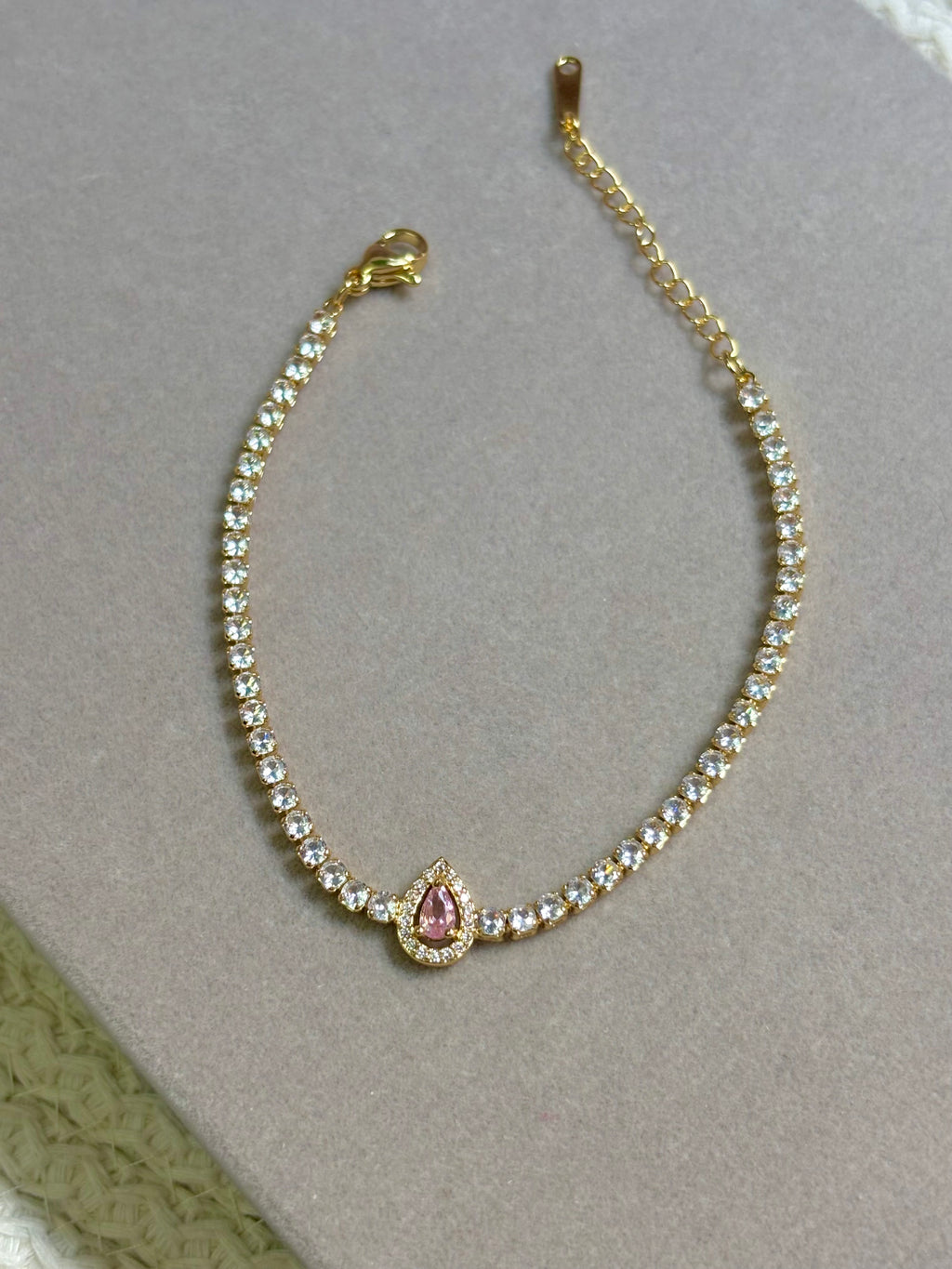 Pink Stone Tennis Bracelet