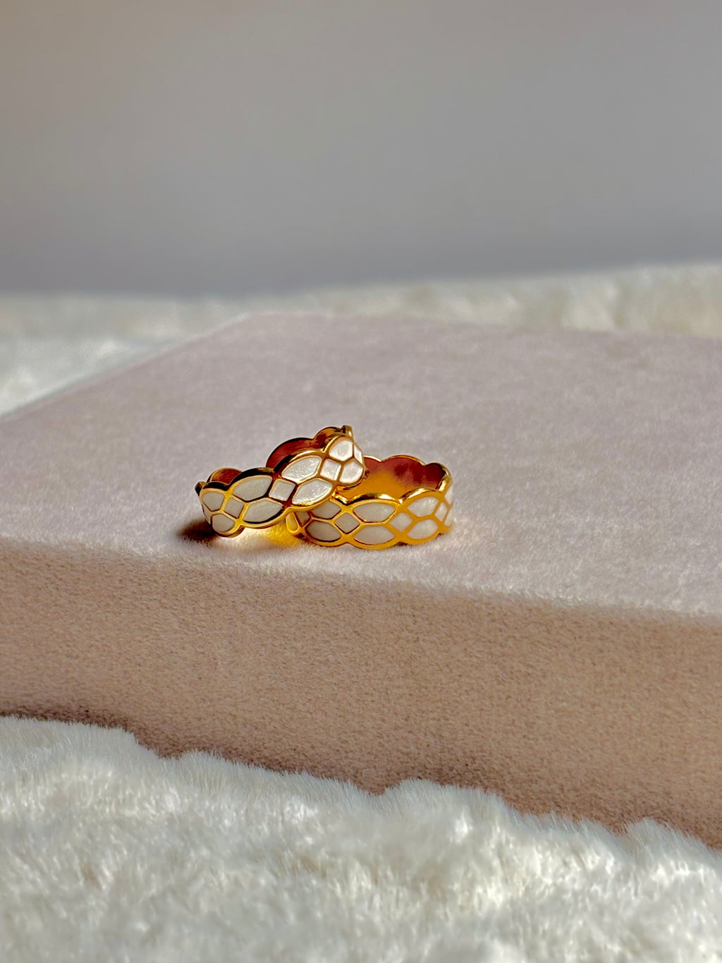 White Honeycomb Ring