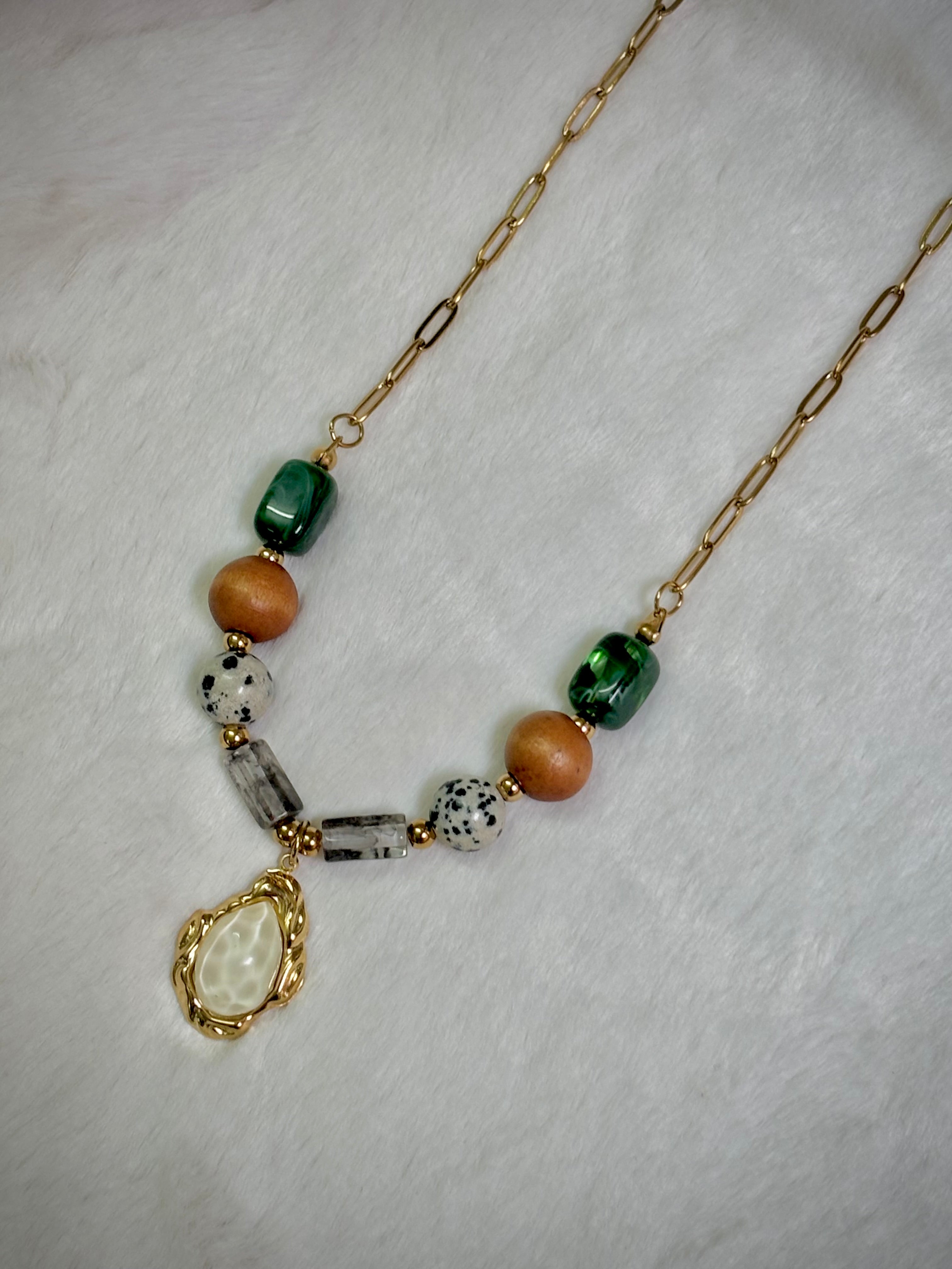 Green Elegance Gemstone Pendant Necklace