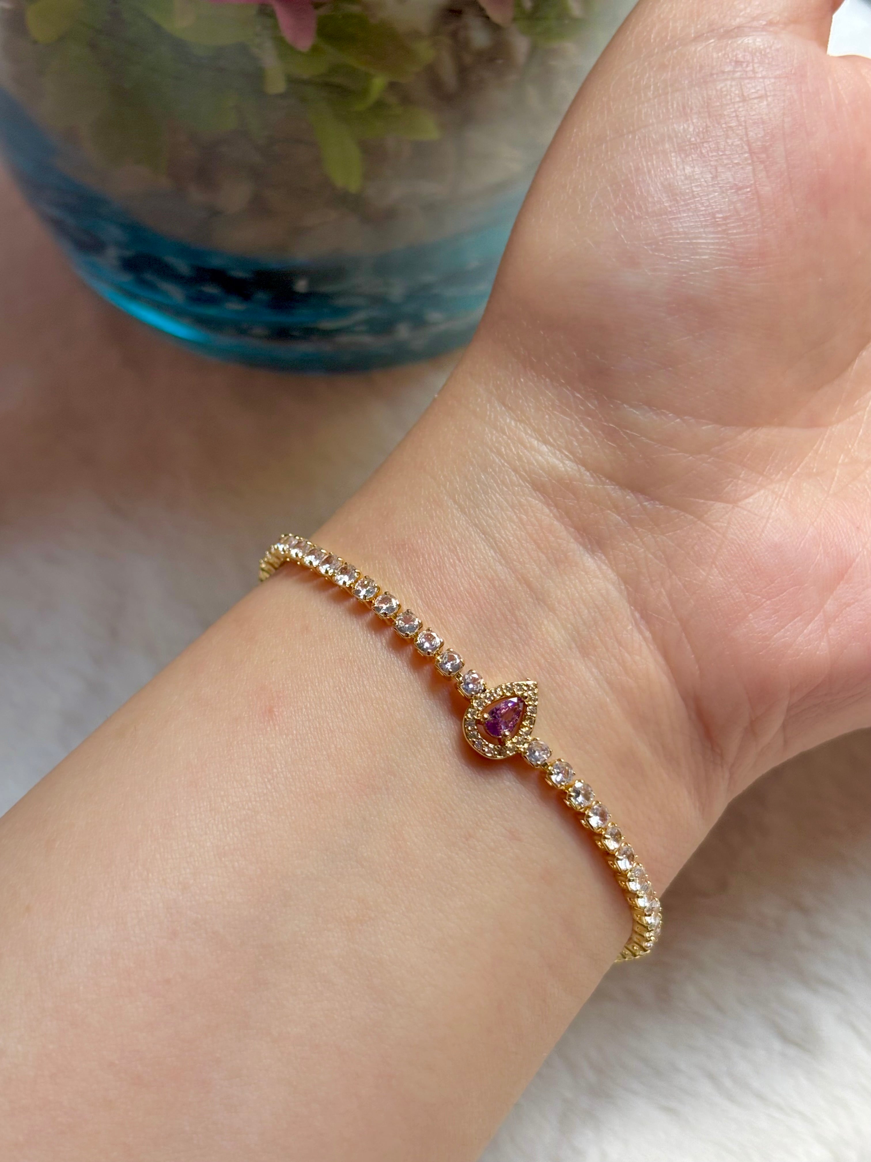 Purple Stone Tennis Bracelet