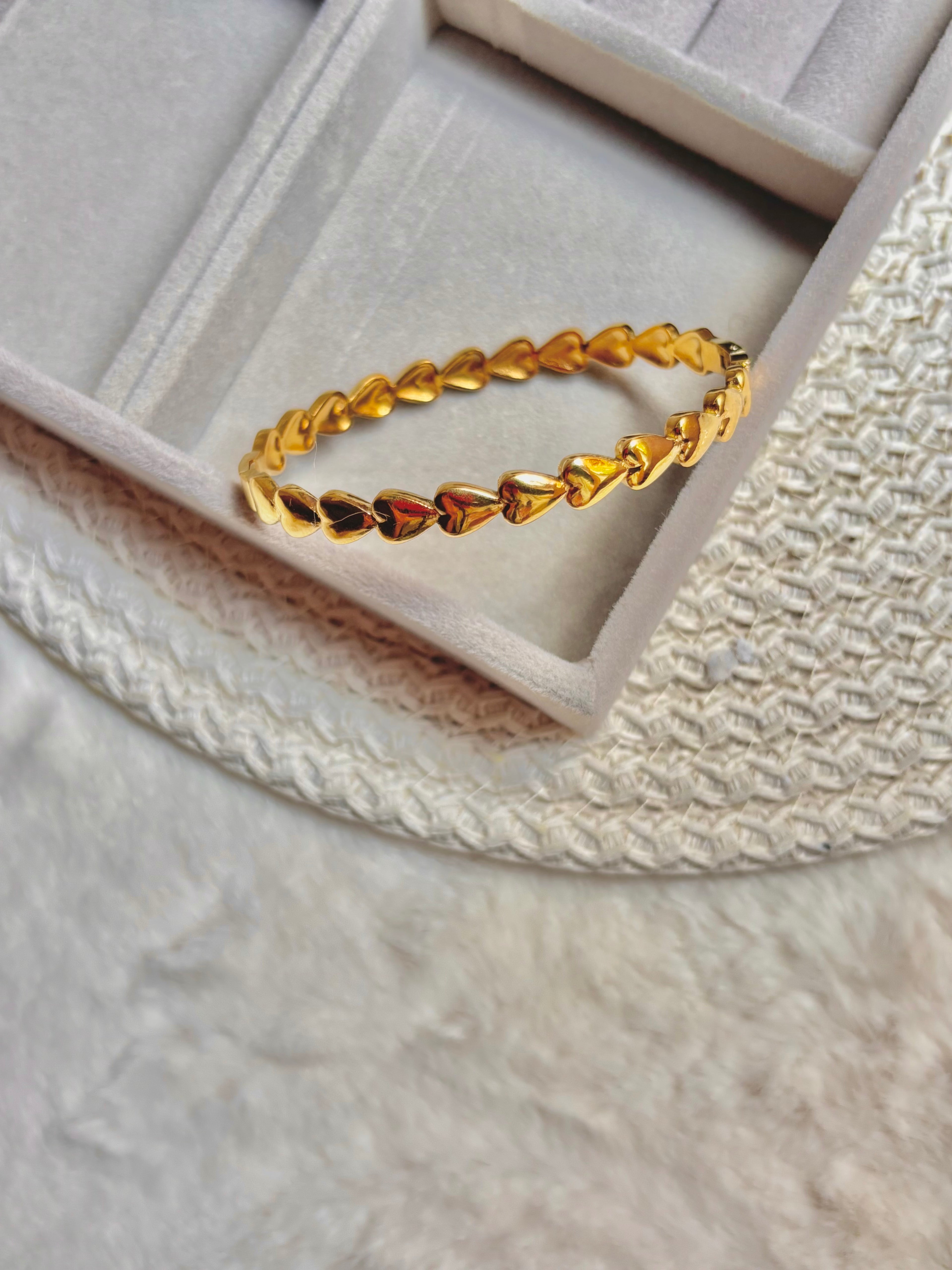 Golden Heart Cuff Bracelet