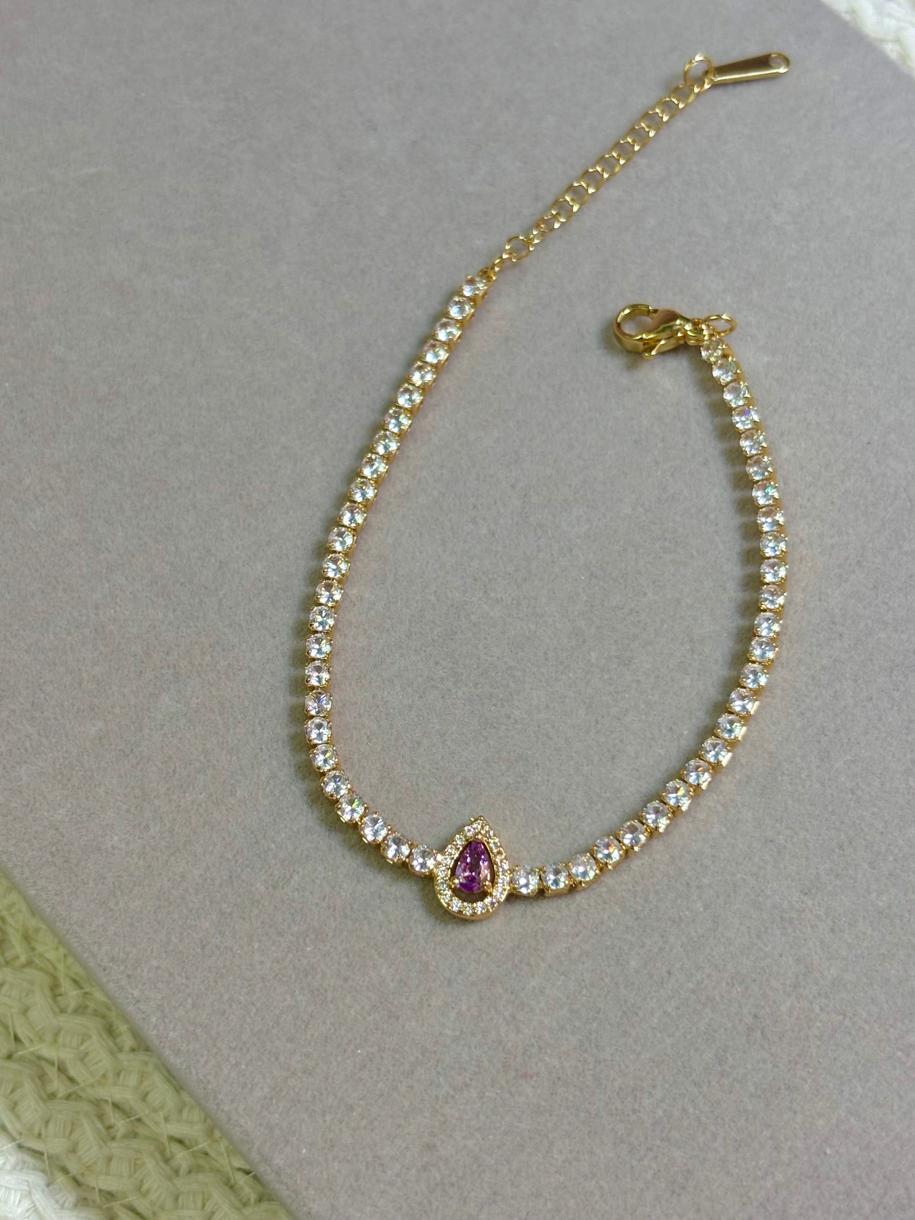 Purple Stone Tennis Bracelet