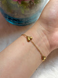 Gold Heart Link Bracelet
