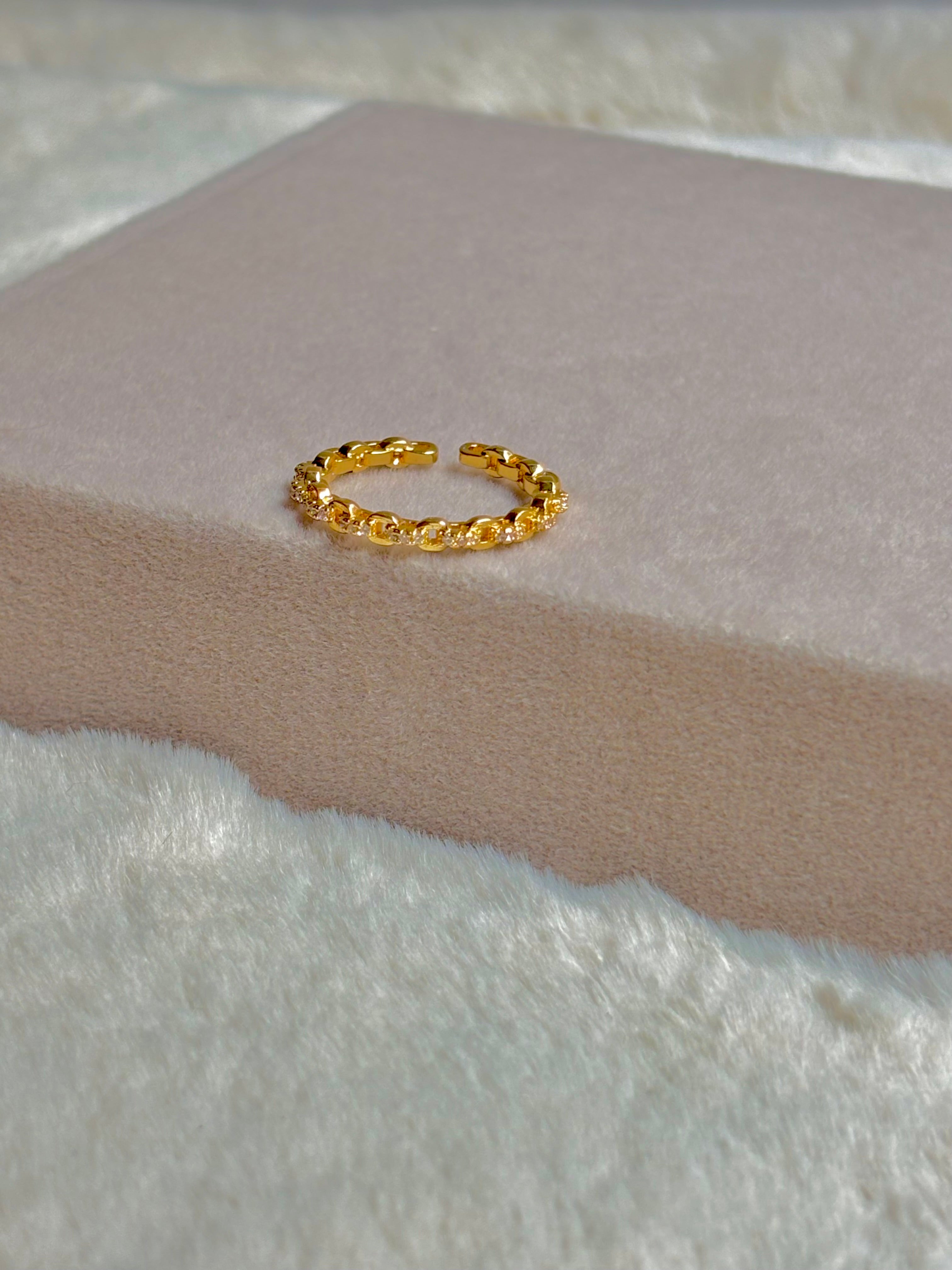 Strass Chain Ring