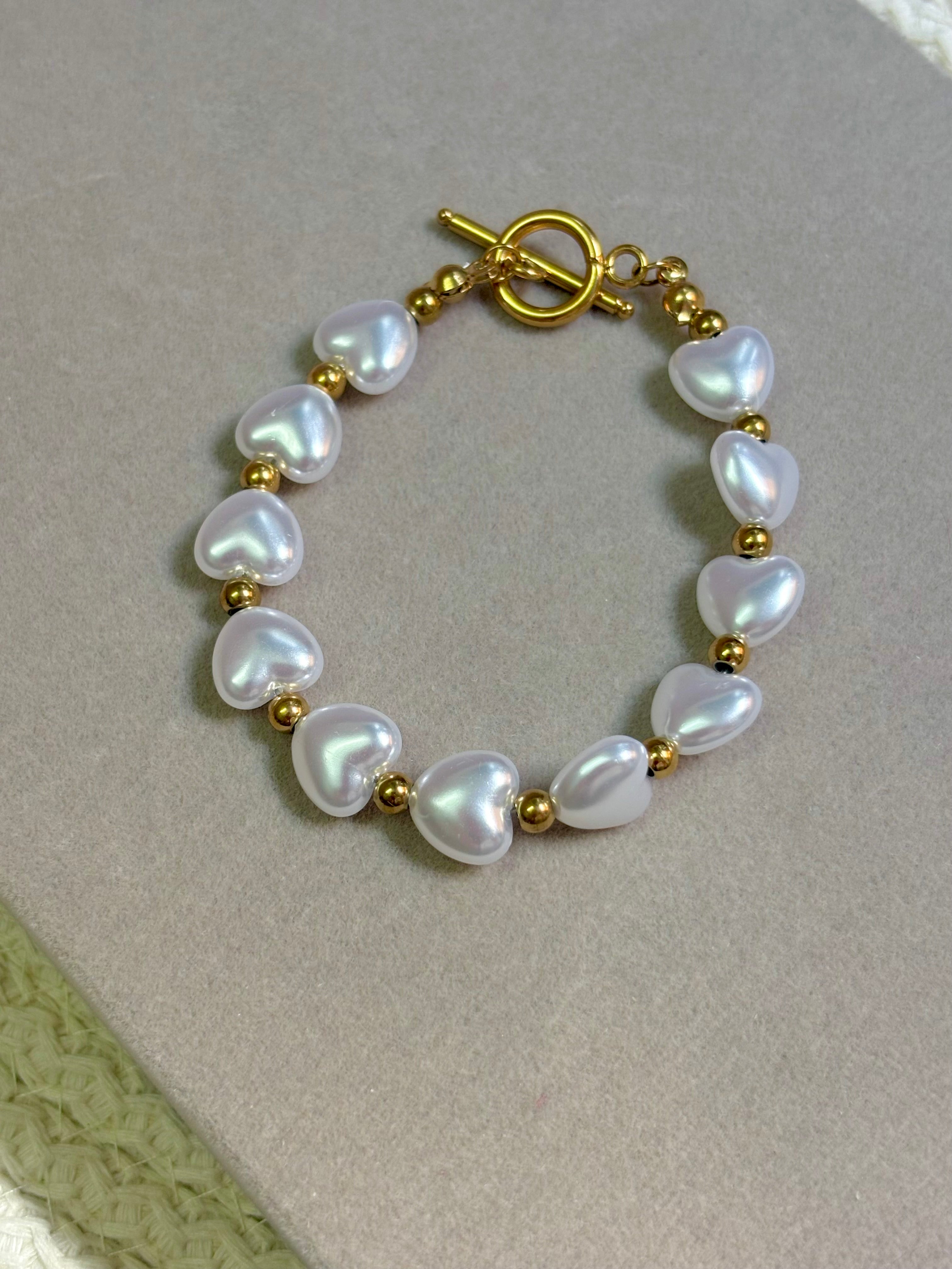 White Hearts Bracelet