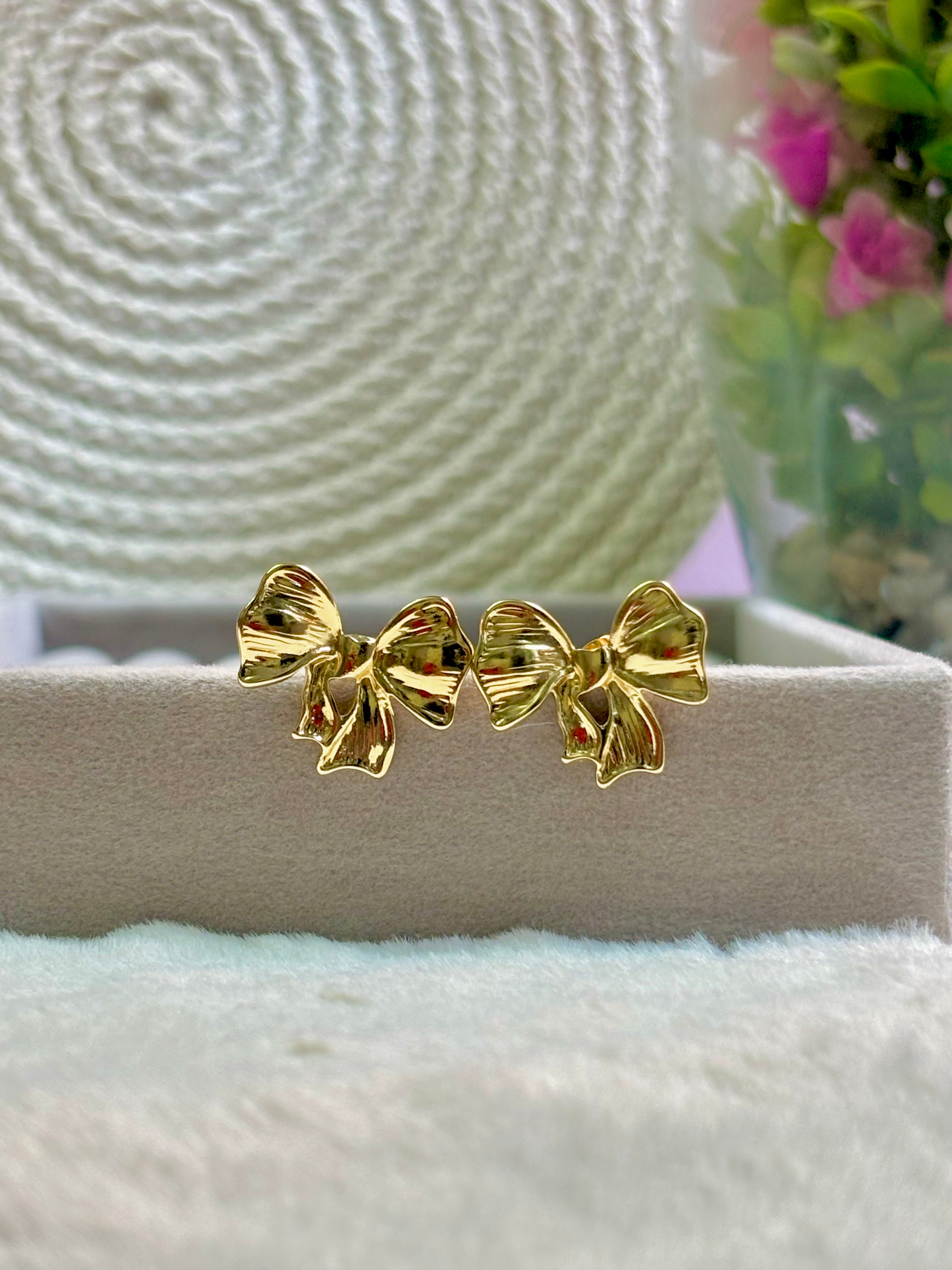 Golden Bow Earrings