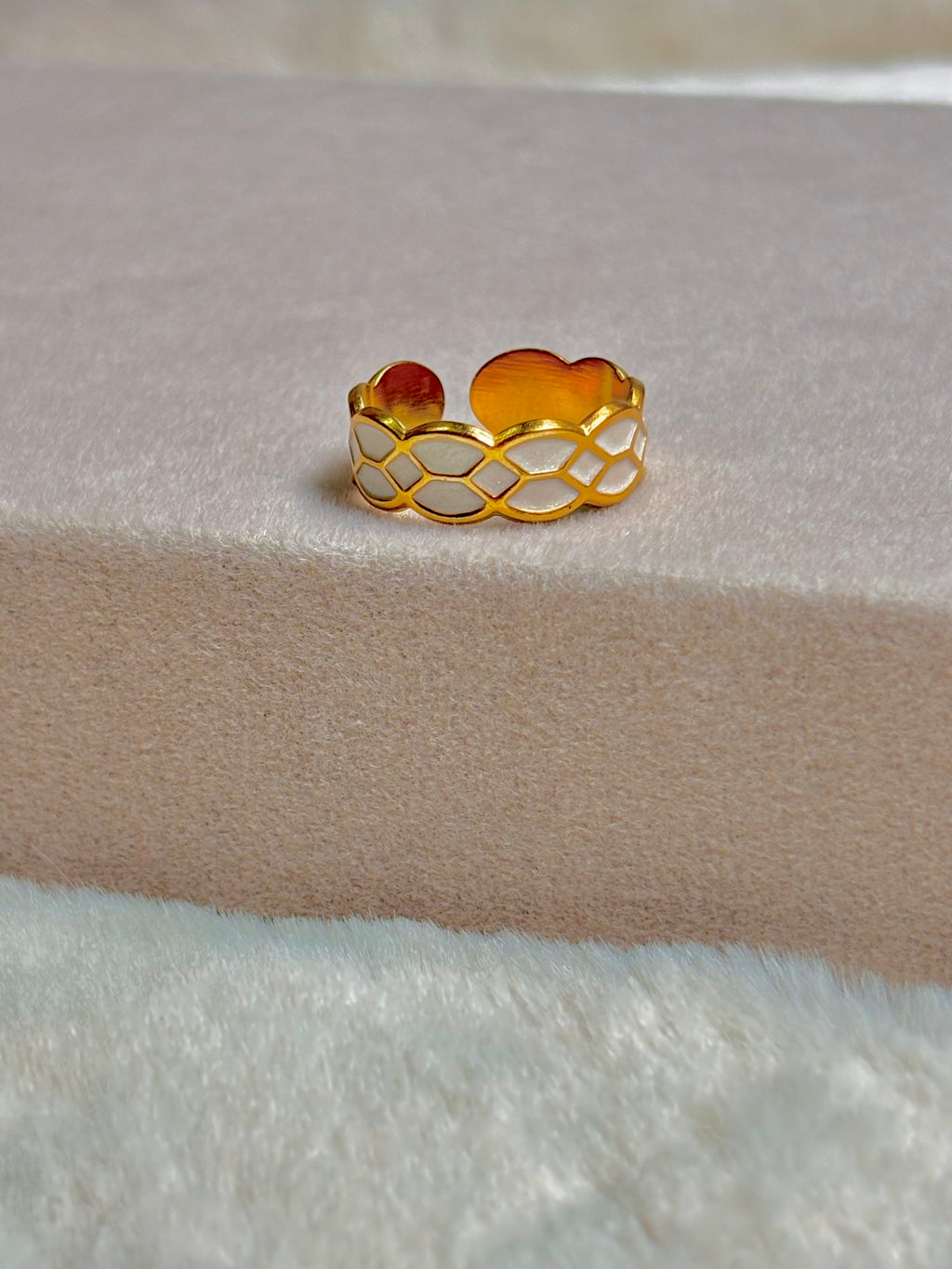 White Honeycomb Ring