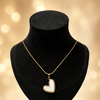 Wide White Heart Necklace